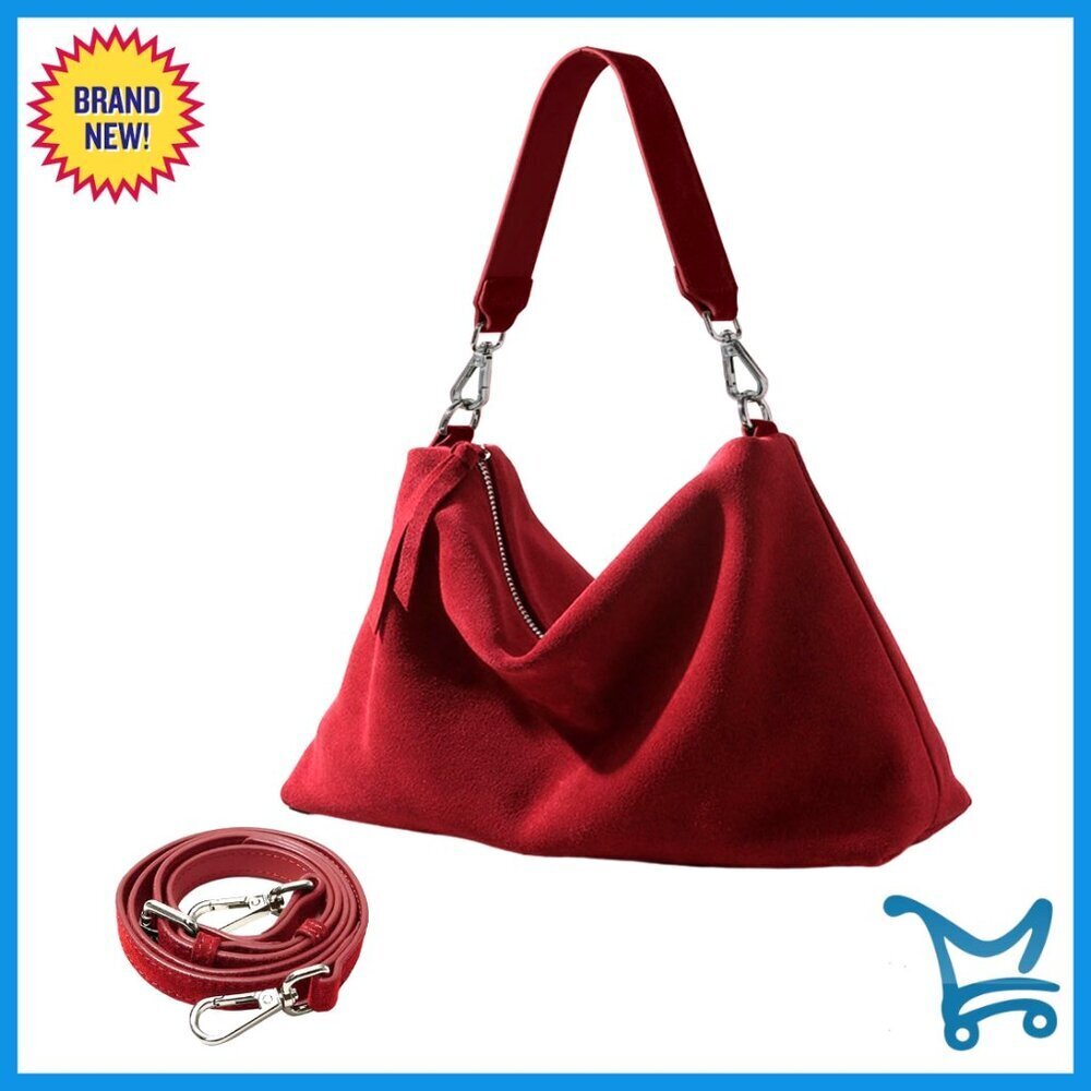 Genuine Leather Suede Tote Hobo Crossbody Bag Large Capacity Purse